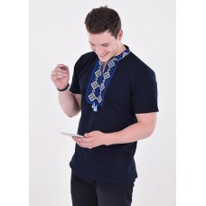 Embroidered t-shirt for men "Kryivka" blue on navy